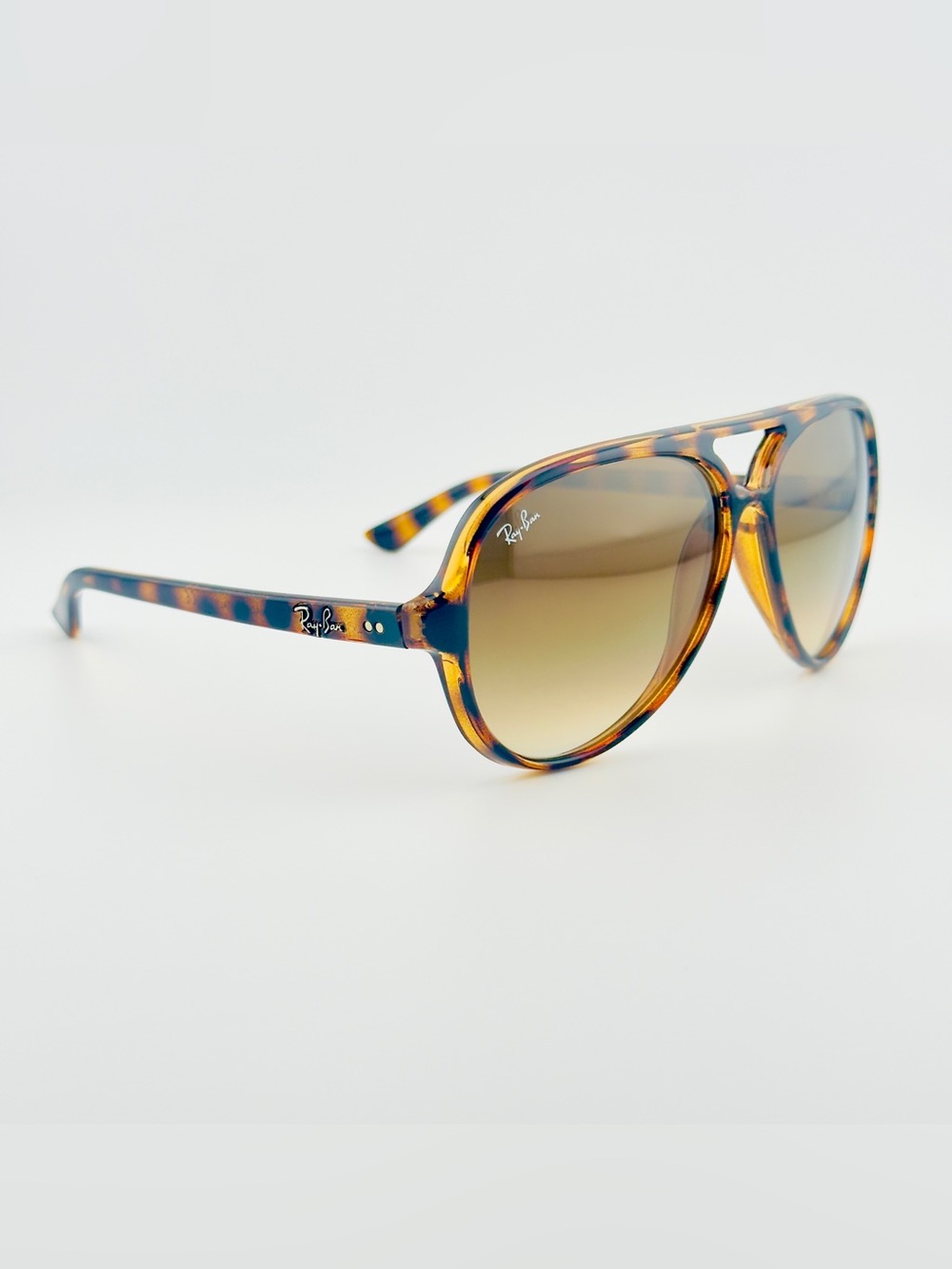 Ray-Ban Sunglasses CATS 5000 Classic Polished Havana Frame Gradient Brown Lenses - Picture 6 of 14